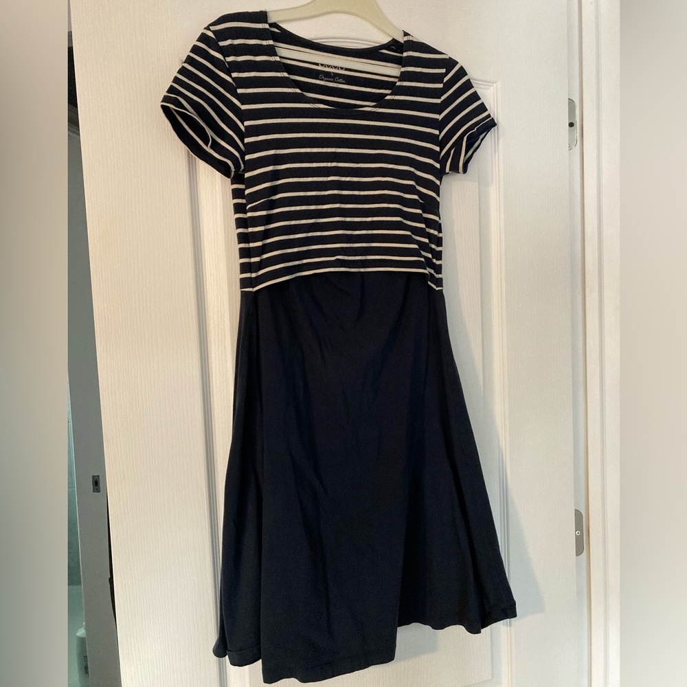 Boob Design Navy and White Striped Midi Dress